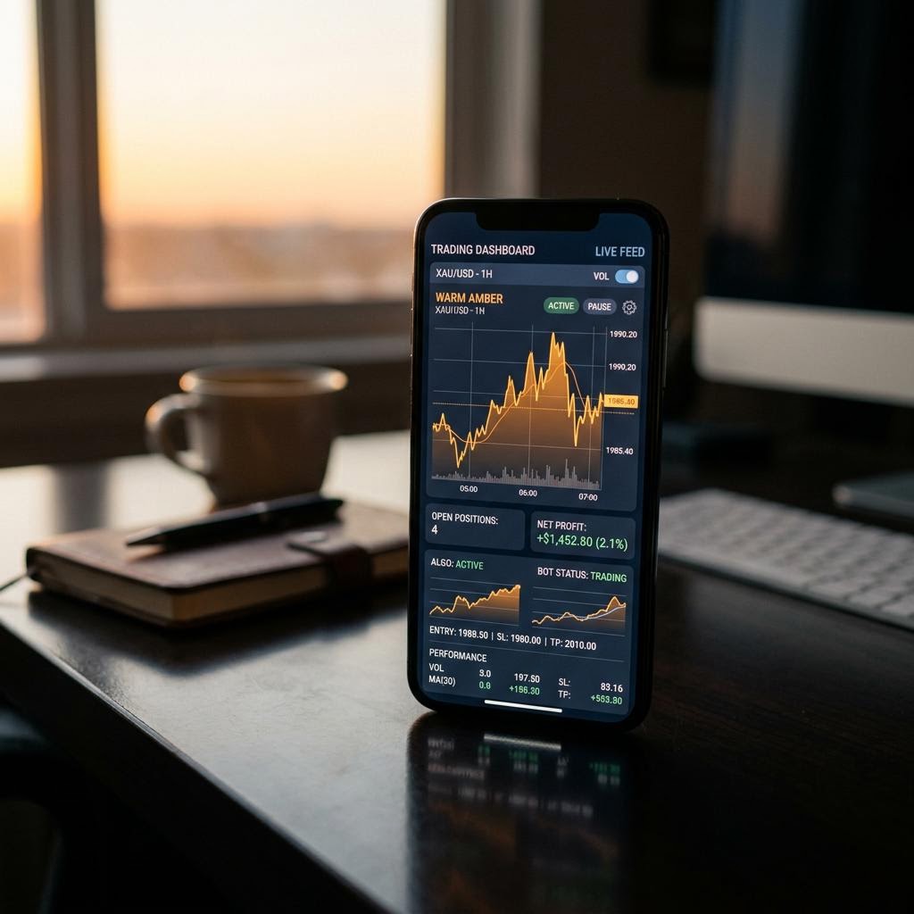 Gerharden Wolframitz Plattform-Dashboard auf einem modernen Smartphone